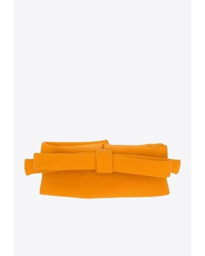 Miu Miu Oversized Wool Bow Tie - Orange