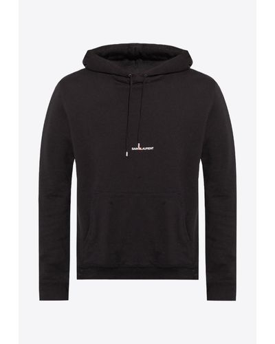 Saint Laurent Rive Gauche Hooded Sweatshirt - Black