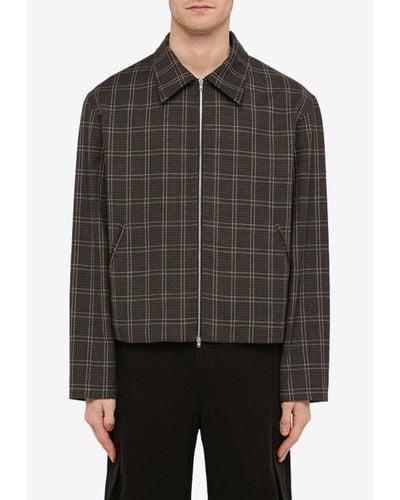 Our Legacy Checkered Zip-Up Jacket - Grey