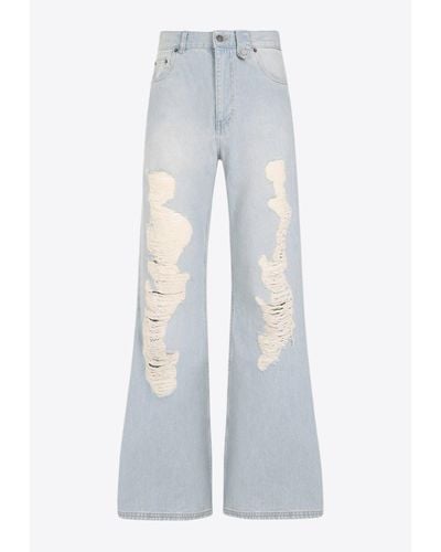 Egonlab Distressed Flared Jeans - White