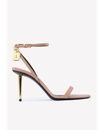 Tom Ford Padlock 85 Naked Pointy Sandals - Pink