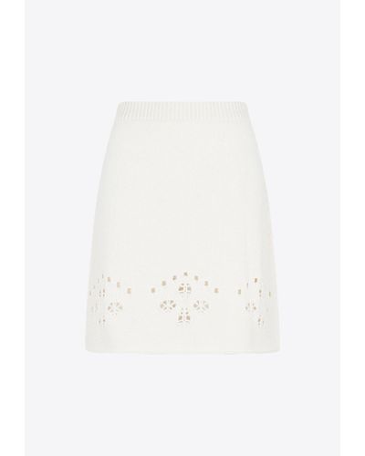 Chloé Wool Mini Skirt - White