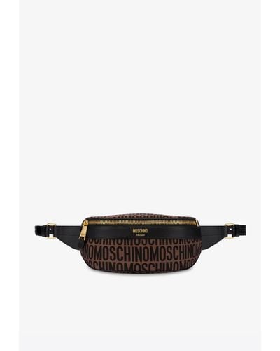 Moschino All-Over Jacquard Logo Belt Bag - White