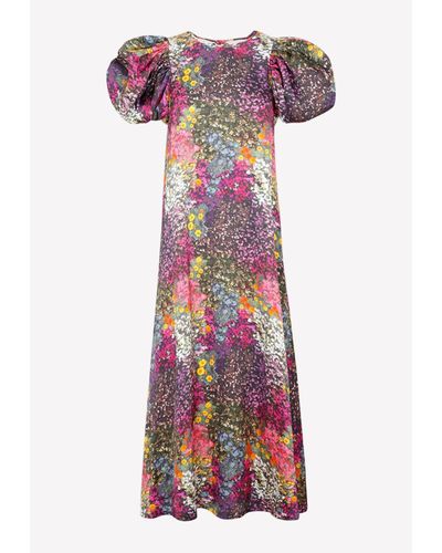 ROTATE BIRGER CHRISTENSEN Duddi Printed Midi Dress - Multicolor