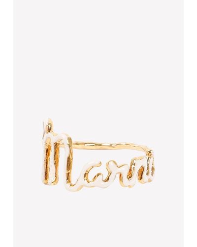 Marni Logo Lettering Ring - Metallic