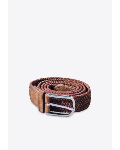 Les Canebiers Taillat Braided Belt With Suede Endings - White