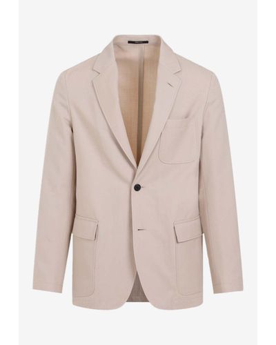 Dunhill Single-Breasted Wool-Blend Blazer - Natural