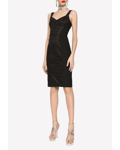 Dolce & Gabbana Corset-Style Knee-Length Dress - Black