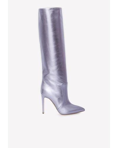 Paris Texas 105 Knee-High Leather Boots - Purple