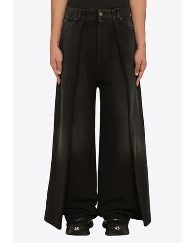 Balenciaga Double Side Baggy Jeans - Black