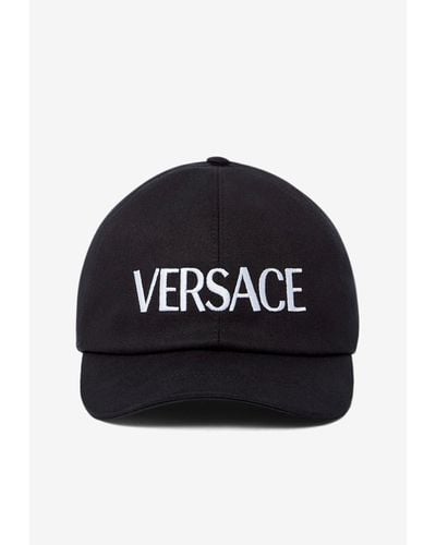 Versace Logo Embroidered Baseball Cap - Black