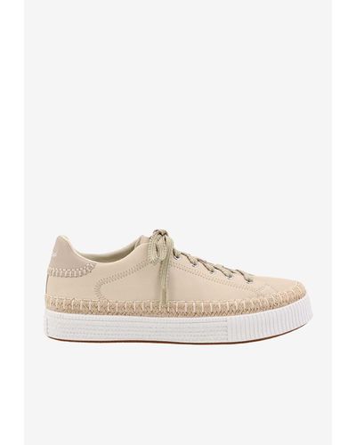 Chloé Telma Rope Trimmed Leather Trainers - White