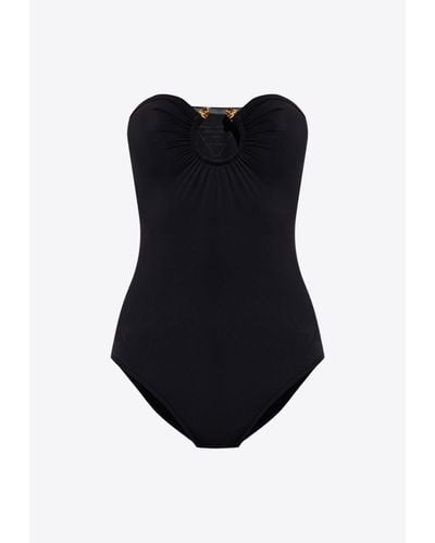 Bottega Veneta Knot Ring One-Piece Swimsuit - Black
