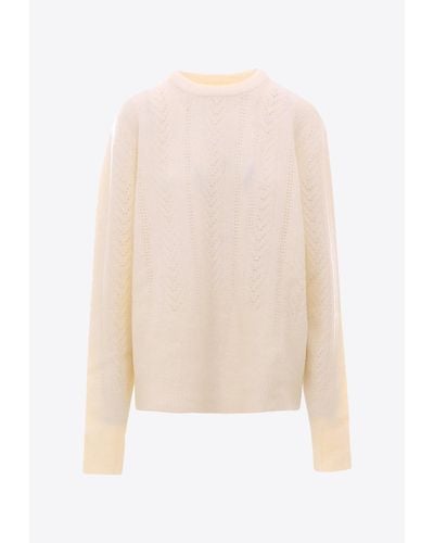 ANYLOVERS Wool-Blend Knitted Sweater - White