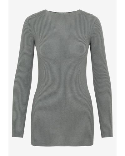 Rick Owens Cashmere Cut-Out Sweater - Gray