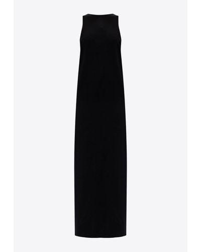 Saint Laurent Back-Tie Satin Crepe Dress - Black