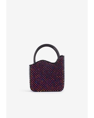 Le Silla Mini Ivy Crystal-Embellished Top Handle Bag - Purple