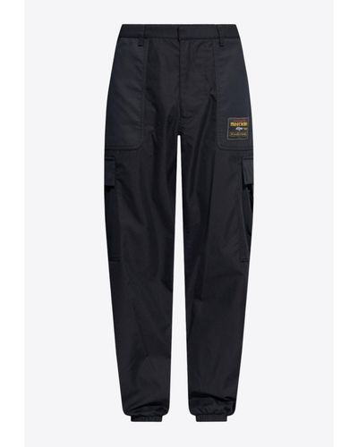 Moschino Logo-Patch Cargo Trousers - Blue