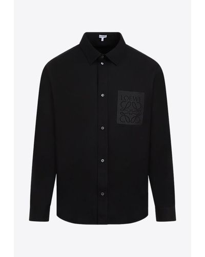 Loewe Anagram Long-Sleeved Shirt - Black
