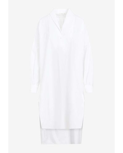 The Row Elinor Knee-Length Shirt Dress - White