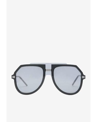 Dolce & Gabbana Dg Intermix Oversized Aviator Sunglasses - Grey