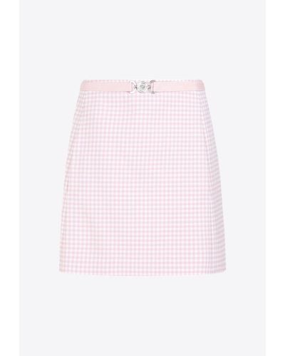 Versace Contrasto Check Vichy Mini Skirt - Pink