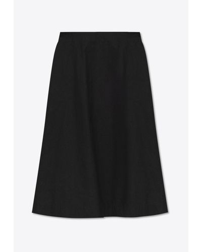 Bottega Veneta High-Waist Midi Flared Skirt - Black