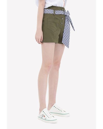 SJYP Double Waist Shorts With Dotted Belt Strap - Multicolor