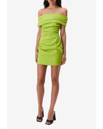 Misha Design Jewel Off-Shoulder Mini Dress - Green