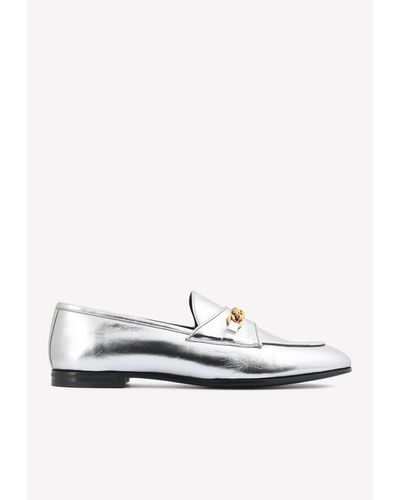 Tom Ford Chain Metallic Leather Loafers