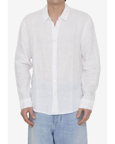 James Perse Long-Sleeved Linen Shirt - White
