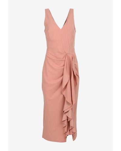 Elliatt Elizabethan Ruffled Midi Dress - Pink