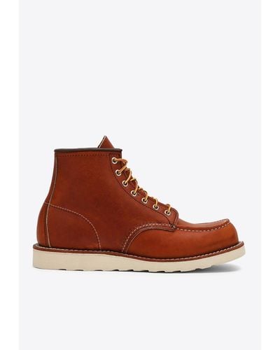 Red Wing Classic Moc Leather Ankle Boots - Brown