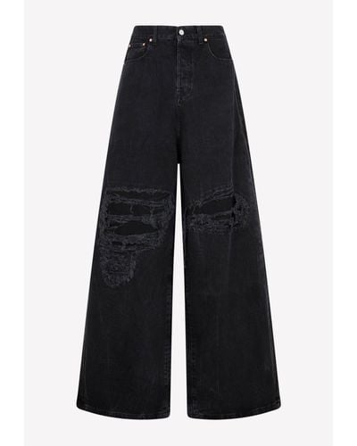 Vetements Baggy Ripped Jeans - Blue