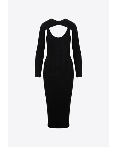 SIMKHAI X WOLFORD Knitted Midi Dress With Cut-Outs - Black