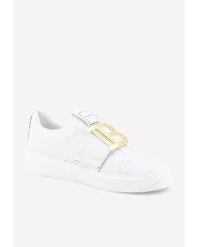 Balmain B-Court Calf Leather Sneakers - White
