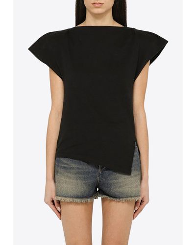 Isabel Marant Padded Asymmetrical T-Shirt - Black