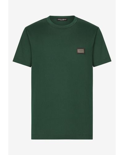 Dolce & Gabbana Logo Short-Sleeved T-Shirt - Green