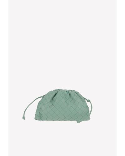 Bottega Veneta Intrecciato Leather Pouch Bag - Green