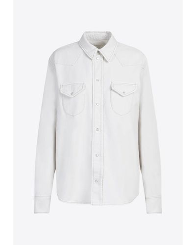 Bally Long-Sleeved Denim Shirt - White
