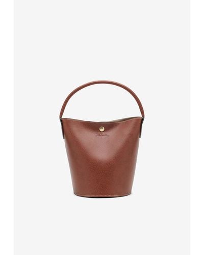 Longchamp Épure Leather Bucket Bag - Brown
