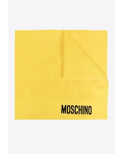 Moschino Embroidered Logo Beach Towel - Yellow