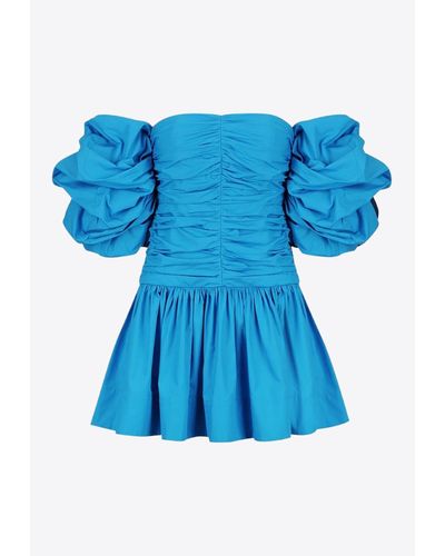 Shona Joy Josephine Ruched Mini Dress - Blue