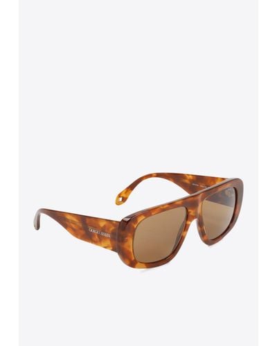 Giorgio Armani Havana Print Sunglasses - Brown