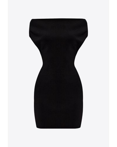 Jacquemus Cubista Off-Shoulder Mini Dress - Black