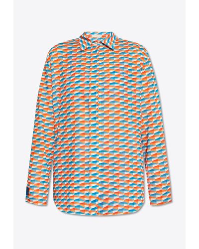 Jimmy Choo Lona Diamond Print Beach Shirt - Multicolor