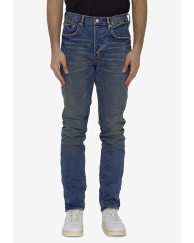 Purple Brand Washed-Out Skinny Jeans - Blue