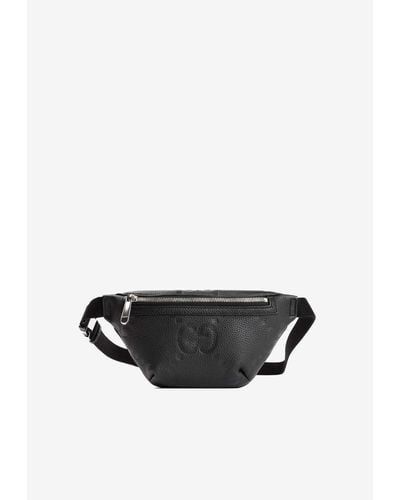 Gucci Grained Leather Logo-debossed Belt Bag - White