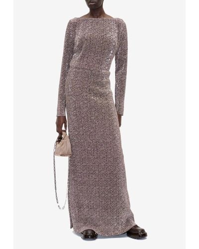 Stine Goya Carsoni Sequin Embellished Maxi Dress - Purple