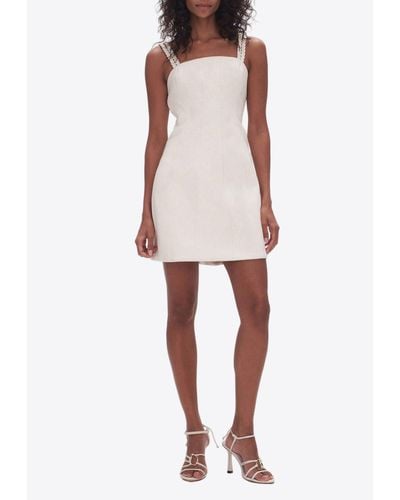 Aje. Osa Braided Vegan Leather Mini Dress - White